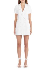 Amanda Uprichard Mesha Pleated Tuxedo Minidress at Nordstrom