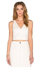 Amanda Uprichard Ponte Crop Top in Ivory from Revolve com at Revolve