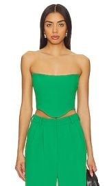 Amanda Uprichard Sabine Crop Top In In Jungle at Revolve