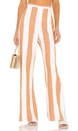 Amanda Uprichard Spenser Pants in Ginger Ivory Stripe at Revolve