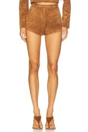 Amanda Uprichard X Revolve Kelso Suede Short In Tan at Revolve