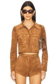 Amanda Uprichard X Revolve Lucas Suede Jacket In Tan at Revolve