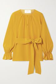 Amanda belted silk crepe de chine top at Net A Porter