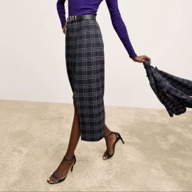 Amara Skirt - Knit Suiting Plaid MMLaFleur at MM Lafleur