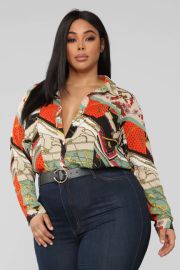 Amara Top - Orange Combo   Shirts  Blouses at Fashion Nova