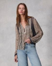 Amaris Viscose Lurex Top - Beige Multi rag amp bone at Rag & Bone