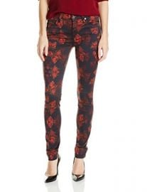 Amazoncom 7 For All Mankind Womenand39s Skinny Jean In Rouge Roses Print Clothing at Amazon