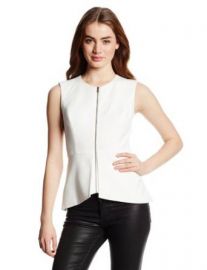 Amazoncom BCBGMAXAZRIA Womenand39s Abrielle Sleeveless Peplum Top White X-Small Clothing at Amazon