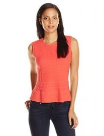 Amazoncom BCBGMAXAZRIA Womenand39s Alyona Pointelle Peplum Clothing at Amazon