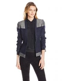 Amazoncom BCBGMAXAZRIA Womenand39s Cliff Blocked Blazer Clothing at Amazon