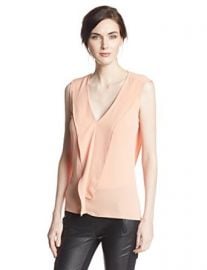 Amazoncom BCBGMAXAZRIA Womenand39s Ellan Sleeveless Top with Ruffle Clothing at Amazon