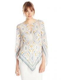 Amazoncom BCBGMAXAZRIA Womenand39s Elyza Print Blocked Top Clothing at Amazon