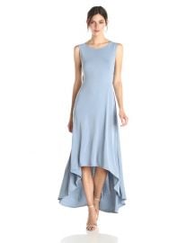 Amazoncom BCBGMAXAZRIA Womenand39s Fara High-Low Dress with Twist Open Back Clothing in Blue at Amazon