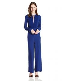 Amazoncom BCBGMAXAZRIA Womenand39s Marcee Long Sleeve Chiffon Front Jumpsuit Clothing at Amazon