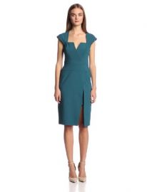 Amazoncom BCBGMAXAZRIA Womenand39s Moss Sleeveless Sructured Fitted Short Dress Dark Teal 4 Clothing at Amazon