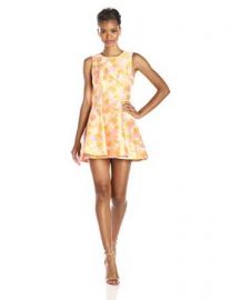 Amazoncom Cynthia Rowley Womenand39s Cherry Blossom Jacquard Fit and Flare Dress Clothing at Amazon