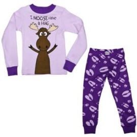 Amazoncom Lazy One Girlsand39 Moose Hug Long Sleeve s PJ Set Clothing at Amazon