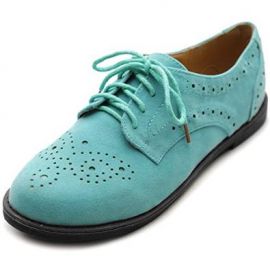 Amazoncom Ollio Womenand39s Lace Up Wing Tip Casual Shoe Dress Low Heel Oxford Clothing at Amazon