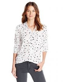 Amazoncom Rails Womenand39s Rocsi Heart-Print Button-Front Shirt Clothing at Amazon