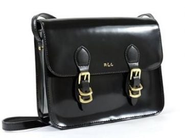 Amazoncom Ralph Lauren Winford Black Patent Leather Crossbody Messenger Bag Shoes at Amazon