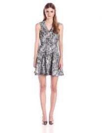 Amazoncom Rebecca Taylor Womenand39s Animal Jacquard Flared Dress Clothing at Amazon