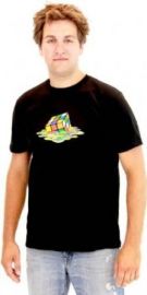 Amazoncom Rubikand39s Cube Melting Sheldon Cooper The Big Bang Theory Black T-shirt Clothing at Amazon