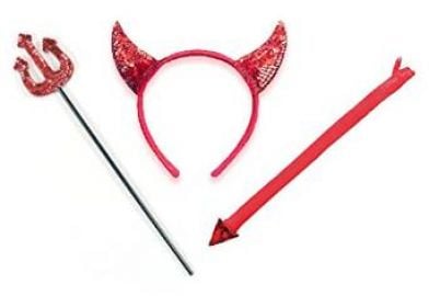 Amazoncom Sequin Devil Set - Trident Fork Horns on Headband andamp Tail Clothing at Amazon