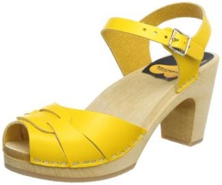 Amazoncom Swedish hasbeens Womenand39s Peep Toe Super High Platform Sandal Shoes in yellow at Amazon