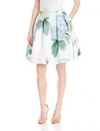 Amazoncom Ted Baker Womenand39s Maarii Distinguishing Rose-Print Full Skirt Clothing at Amazon