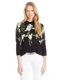 Amazoncom Ted Baker Womenand39s Nellia Secret Trellis Collar Knit Sweater Clothing at Amazon