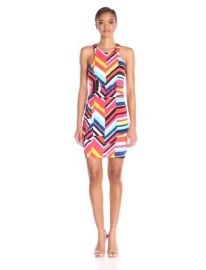 Amazoncom Trina Trina Turk Womenand39s Amaya Geo Chevron Printed Sleeveless Dress Multi Medium Clothing at Amazon