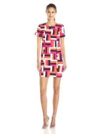 Amazoncom Trina Turk Womenand39s Emilie Brick Geo Woven Dress Multi 2 Clothing at Amazon