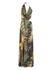 Amazun Draped Halterneck Maxi Dress Green at Farfetch