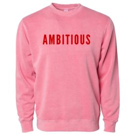 Ambitious Soft Garment Dye Crewneck Sweatshirt Pink   at PHENOMENAL