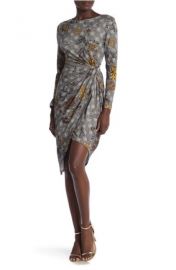 Amelia 2KN5135Z508 Gold flower Knit Dress at Amelia