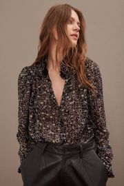 Amelia Metallic Print Blouse at Ba&Sh