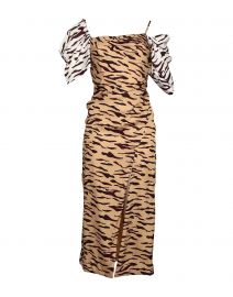 Amelia Off-Shoulder Tiger Print Dress by Rejina Pyo at Yoox