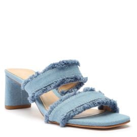 Amely Mid Block Denim Sandal SCHUTZ at Schutz