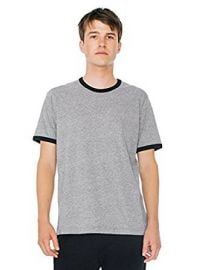 American Apparel Men s Mock Twist Jersey Crewneck Ringer T-Shirt at Amazon