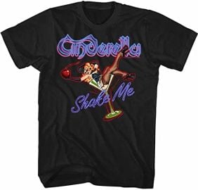 American Classics Store Cinderella Rock Band Shake Me Black Adult T Shirt Tee at Amazon