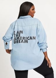 American Dream Denim Top by Dubgee by Whoopi at Ashley Stewart