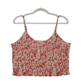 American Eagle Cropped Blouse Womens XL Floral Multi Smocked Adjust Straps Beach eBay at eBay