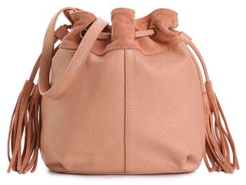 American Eagle Drawstring Leather Bucket Bag at DSW