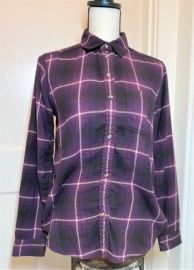 American Eagle Outfitters Purple Flannel Plaid Long Sleeve Button Down size XS eBay at eBay