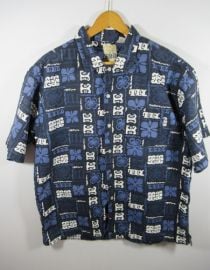 American Eagle Surf Barkcloth Hawaiian Shirt Men L Short Sleeve Button Up eBay at eBay