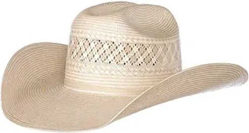 American Hat Company Mens 1011RC2CSB42 AHC Drilex Two Tone 1011 Rancher Crease 4 1/4` Brim Straw 73/8 Tan/Ivory at Amazon