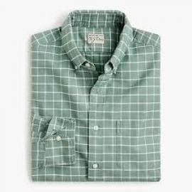 American Pima cotton oxford shirt with mechanical stretch in windowpane at J. Crew