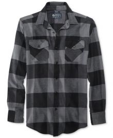 American Rag Frosty Plaid Flannel Shirt at Macys