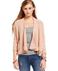 American Rag Sweater Three-Quarter Sleeve Draped in Cameo Rose at Macys