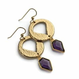 Amethyst Shield Earrings at Kathryn Designs